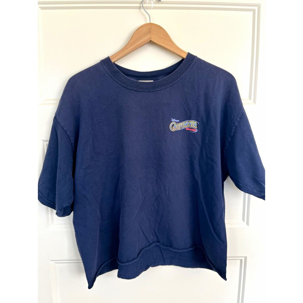 Vintage Disney California Adventure T Shirt Men’s XL Cropped Y2K Back Print Blue